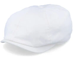 6-Panel Cap Cotton Twill White Flat Cap - Stetson