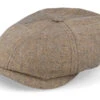 6-Panel Cap Silk/Cotton Khaki Flat Cap - Stetson
