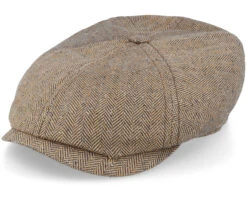 6-Panel Cap Silk/Cotton Khaki Flat Cap - Stetson