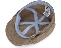 6-Panel Cap Silk/Cotton Khaki Flat Cap - Stetson -Stetson 4063633089237 4