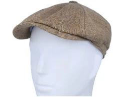 6-Panel Cap Silk/Cotton Khaki Flat Cap - Stetson -Stetson 4063633089237 5