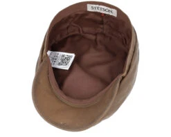 Driver Cap Waxed Brown Flat Cap - Stetson -Stetson 4063633091940 4