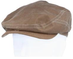 Driver Cap Waxed Brown Flat Cap - Stetson -Stetson 4063633091940 5