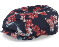 Hatteras Linen Flowers Navy Flat Cap - Stetson