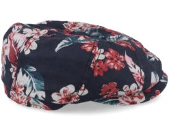 Hatteras Linen Flowers Navy Flat Cap - Stetson -Stetson 4063633093067 3
