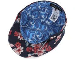 Hatteras Linen Flowers Navy Flat Cap - Stetson -Stetson 4063633093067 4