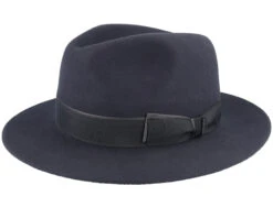 Traveller Woolfelt Navy Fedora - Stetson
