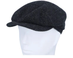 Driver Cap Wool Herringbone Black Flat Cap - Stetson -Stetson 4063633096990 6