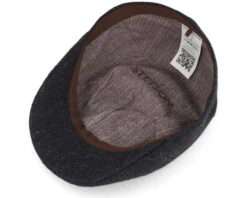 Texas 1 Wool Herringbone Black Flat Cap - Stetson -Stetson 4063633097102 4