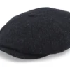 Hatteras Wool Herringbone Black Earflap Flat Cap - Stetson