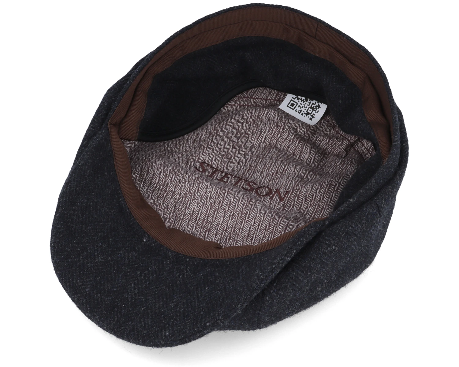 Hatteras Wool Herringbone Black Earflap Flat Cap - Stetson 4 Hatteras Wool Herringbone Black Earflap Flat Cap - Stetson - Image 4