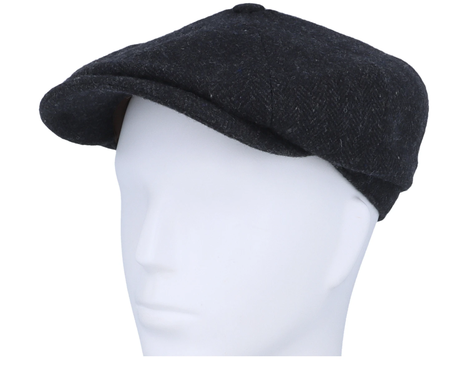 Hatteras Wool Herringbone Black Earflap Flat Cap - Stetson 5 Hatteras Wool Herringbone Black Earflap Flat Cap - Stetson - Image 5