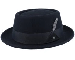 Woolfelt 1 Black Pork Pie - Stetson