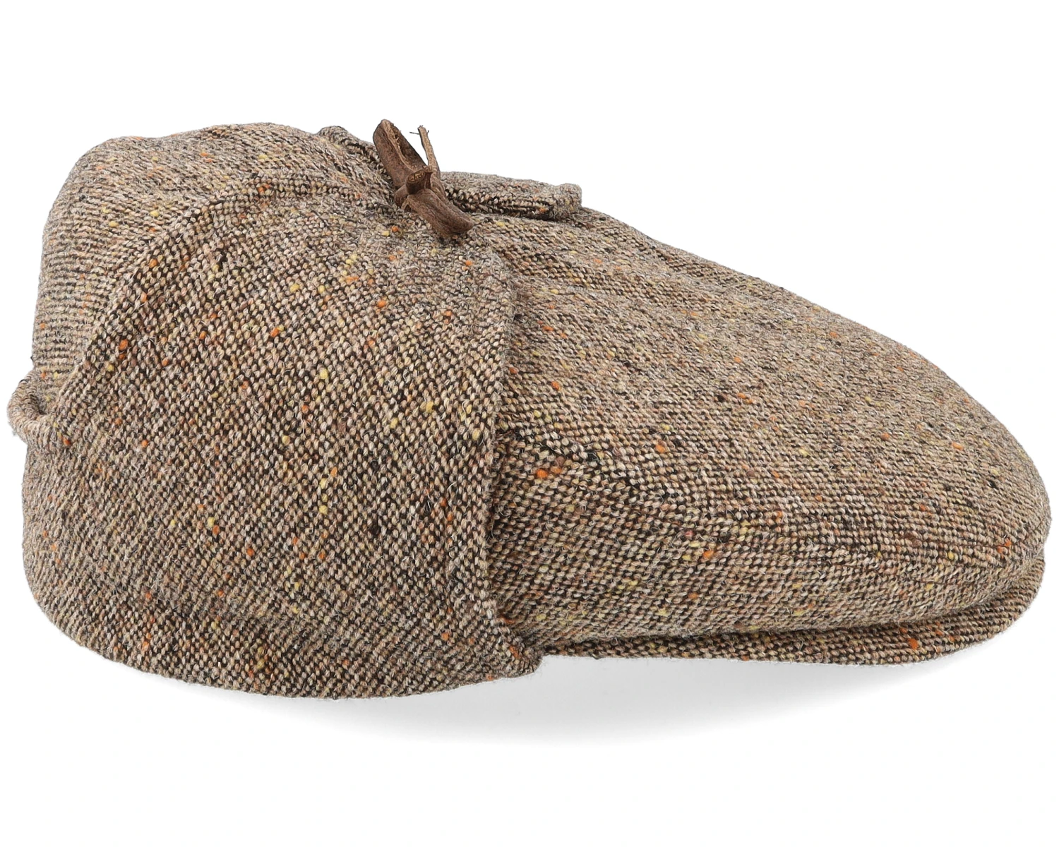 Driver Cap Virgin Wool Earflap Brown Flat Cap - Stetson 3 Driver Cap Virgin Wool Earflap Brown Flat Cap - Stetson - Image 3