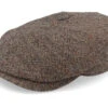 6-panel Virgin Wool Brown Flat Cap - Stetson