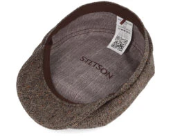 6-panel Virgin Wool Brown Flat Cap - Stetson 8 6-panel Virgin Wool Brown Flat Cap - Stetson -Stetson 4063633105173 4