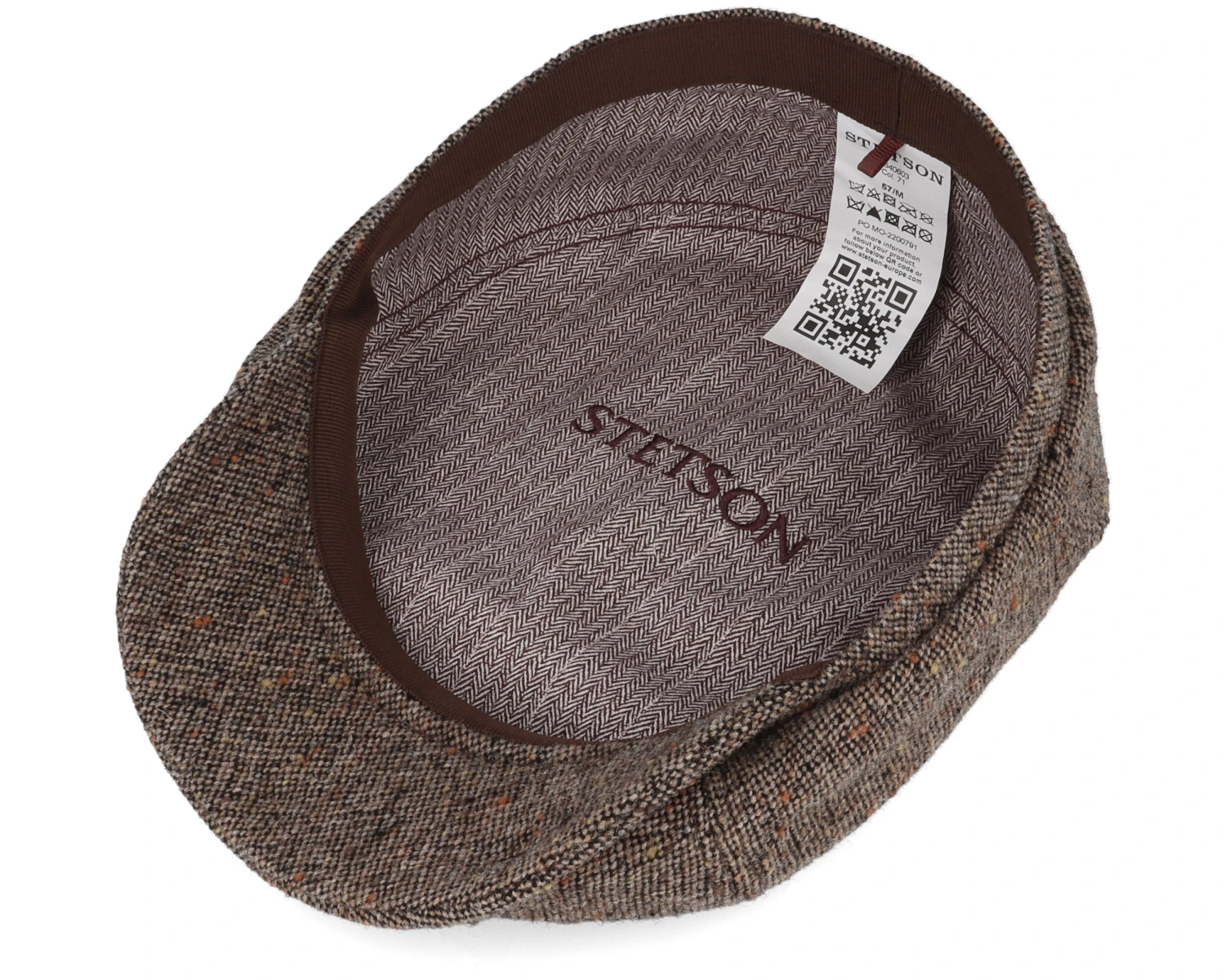 6-panel Virgin Wool Brown Flat Cap - Stetson 4 6-panel Virgin Wool Brown Flat Cap - Stetson - Image 4