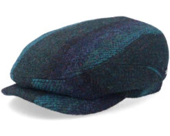 Driver Harris Tweed Blue Flat Cap - Stetson
