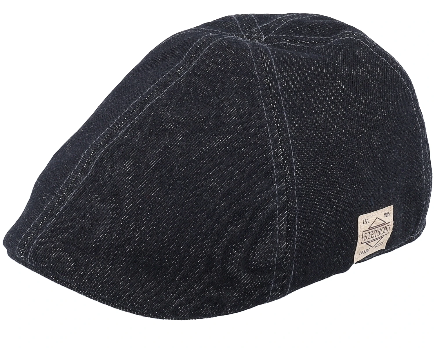 Texas Denim Black Flat Cap - Stetson 1 Texas Denim Black Flat Cap - Stetson