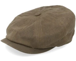 Hatteras Vintage Wax Earflap Brown Flat Cap - Stetson