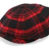 Hatteras Shadow Plaid Red/Black Flat Cap - Stetson