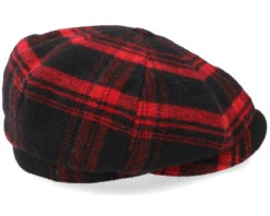 Hatteras Shadow Plaid Red/Black Flat Cap - Stetson -Stetson 4063633107375 3