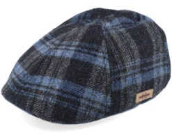 Texas Shadow Plaid Blue Flatcap - Stetson