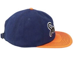 Baseball Cap Retro Script 29 Navy/Orange Strapback - Stetson -Stetson 4063633112324 4