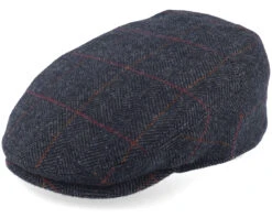 Driver Cap Wool Grey Herringbone Flat Cap - Stetson
