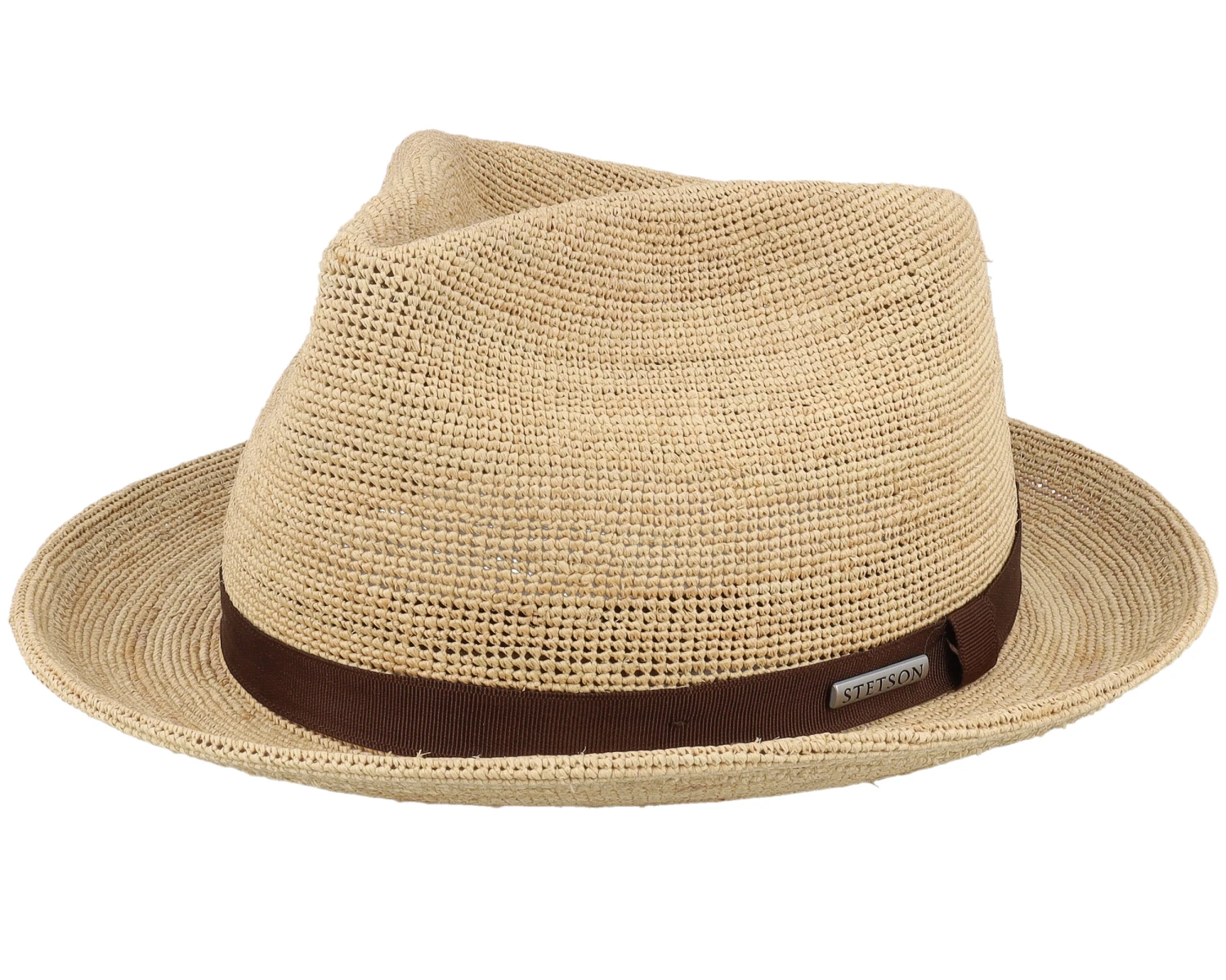 Fedora Raffia Crochet Beige Straw Hat - Stetson 1 Fedora Raffia Crochet Beige Straw Hat - Stetson