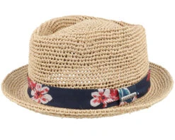 Diamond Raffia Crochet Beige Straw Hat - Stetson