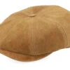 Hatteras Calf Split Brown Flat Cap - Stetson
