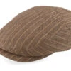 Kent Linen Pinstripe Brown Flat Cap - Stetson