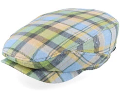 Driver Cap Linen Check Multicolor Flat Cap - Stetson