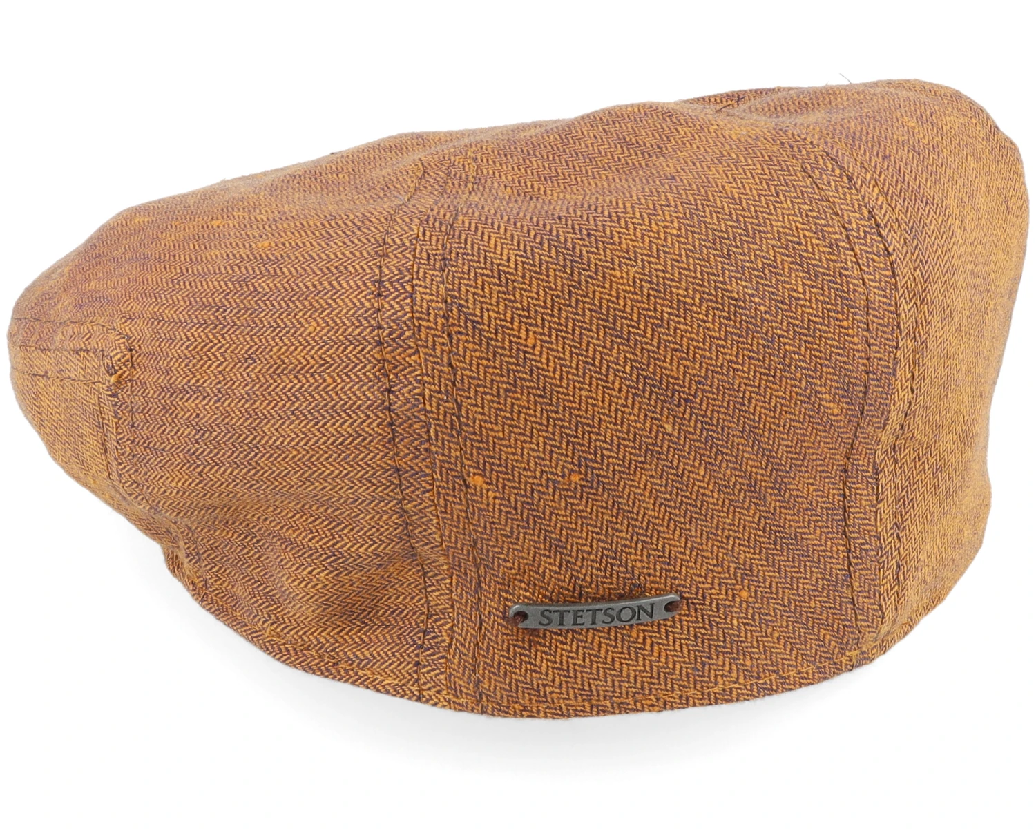 Driver Cap Linen Herringbone Red Flat Cap - Stetson 2 Driver Cap Linen Herringbone Red Flat Cap - Stetson - Image 2