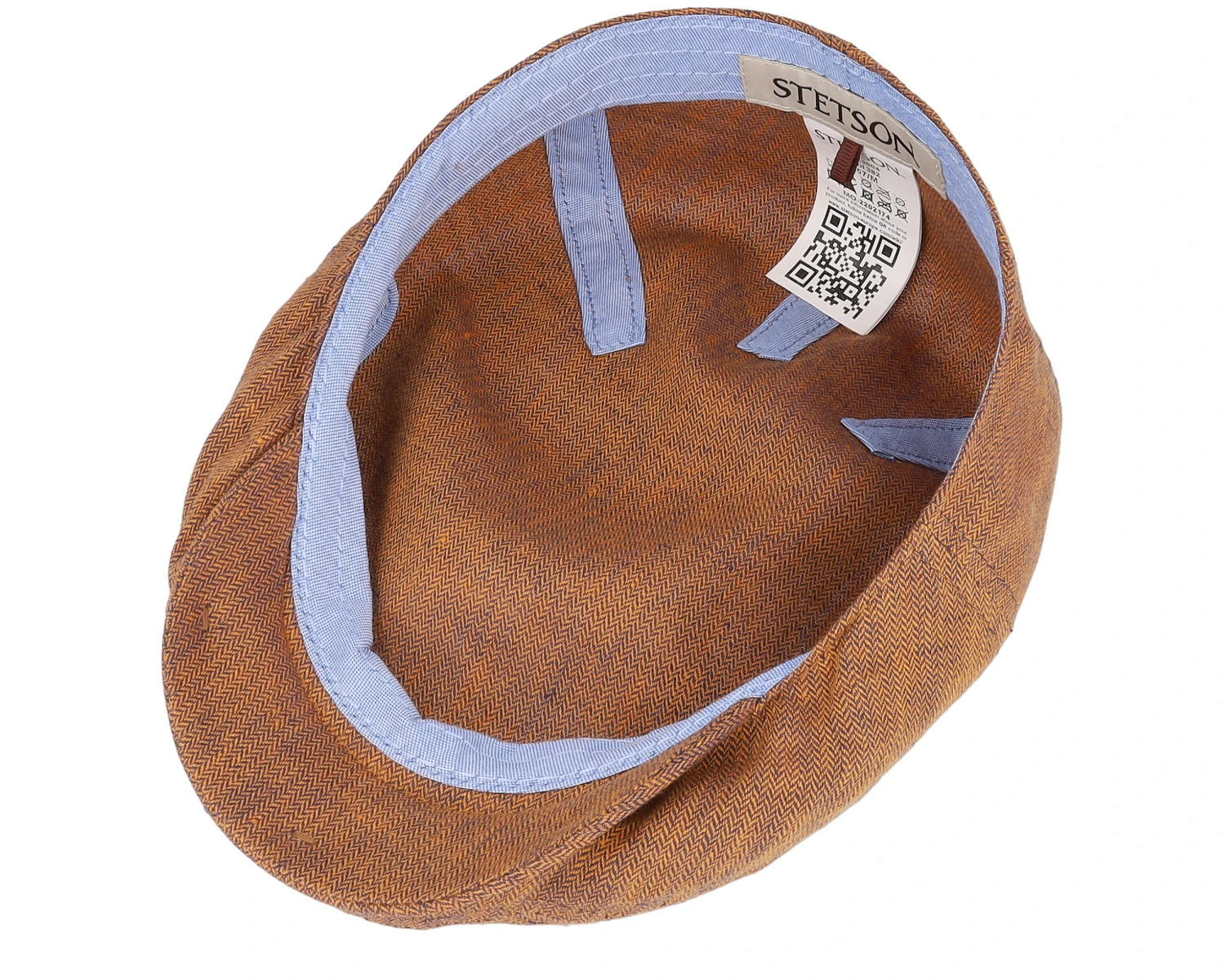 Driver Cap Linen Herringbone Red Flat Cap - Stetson 4 Driver Cap Linen Herringbone Red Flat Cap - Stetson - Image 4