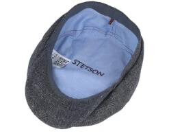 Hatteras Virgin Wool/Linen Grey Flat Cap - Stetson 8 Hatteras Virgin Wool/Linen Grey Flat Cap - Stetson -Stetson 4063633131615 4