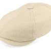 6-panel Cap Cotton Sustainable Beige Flat Cap - Stetson