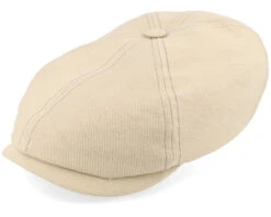 6-panel Cap Cotton Sustainable Beige Flat Cap - Stetson