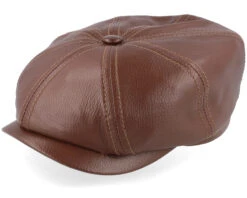 Hatteras Lamb Nappa Brown Flat Cap - Stetson