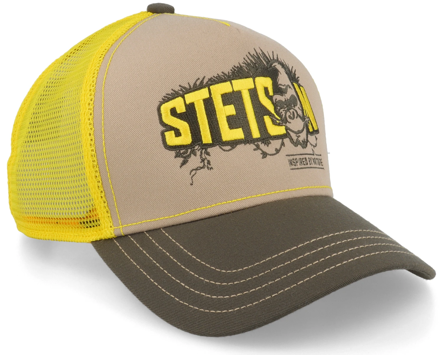 Ape Sustainable Beige/Olive/Yellow Trucker - Stetson 2 Ape Sustainable Beige/Olive/Yellow Trucker - Stetson - Image 2