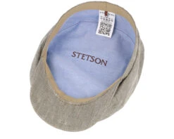 6-panel Cap Linen Olive/Beige Flat Cap - Stetson -Stetson 4063633135729 4