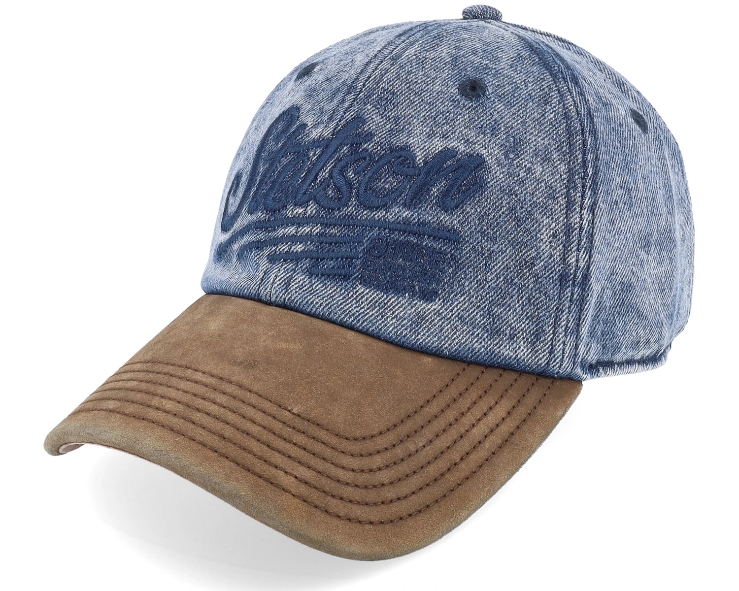 Baseball Denim Vintage Distressed Blue/Beige Dad Cap - Stetson 1 Baseball Denim Vintage Distressed Blue/Beige Dad Cap - Stetson