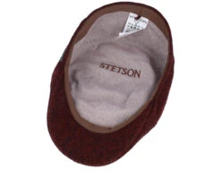 Texas Wool Herringbone Red Flat Cap - Stetson -Stetson 4063633145087 4
