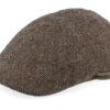 Texas Wool Herringbone Brown Flat Cap - Stetson