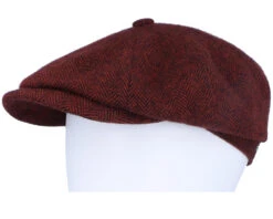 Hatteras Wool Herringbone Burgundy Flatcap - Stetson -Stetson 4063633145209 5
