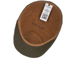 Texas Waxed Cotton Dark Green Flat Cap - Stetson -Stetson 4063633149610 4