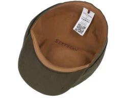 Hatteras Waxed Cotton Dark Green Flat Cap - Stetson -Stetson 4063633149887 4