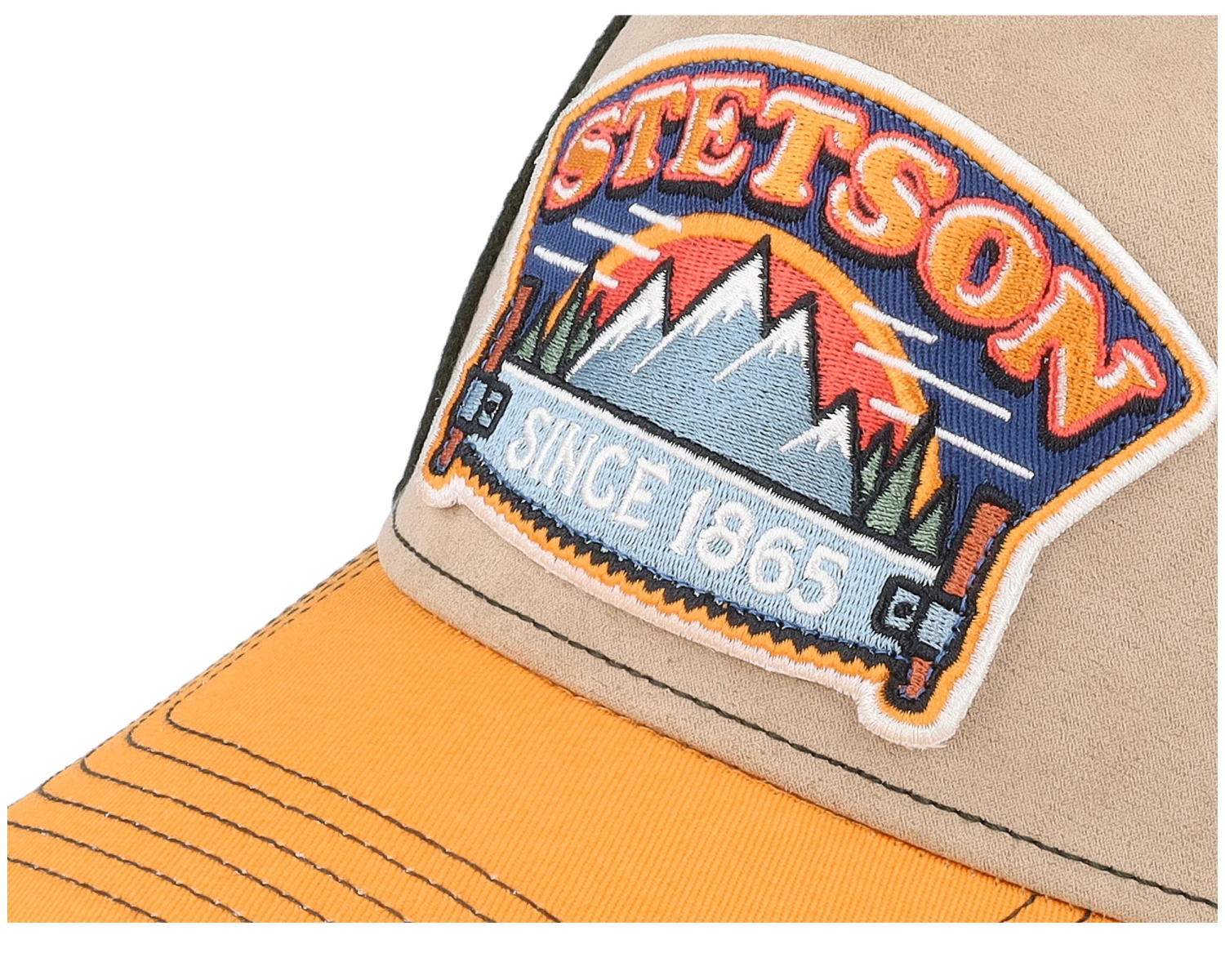 Cap Hacksaw Beige/Dark Green/Yellow Trucker - Stetson 6 Cap Hacksaw Beige/Dark Green/Yellow Trucker - Stetson - Image 6
