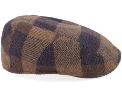 Ivy Cap Check Wool Brown Flat Cap - Stetson -Stetson 4063633154584 3